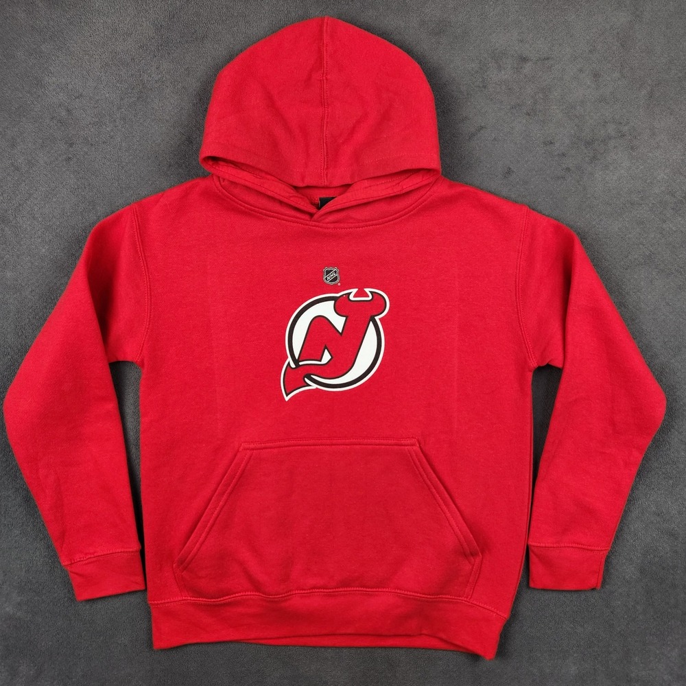 New Jersey Devils Outerstuff Hoodie Kids Large 14/16 Red Pullover Sweatshirt NEW